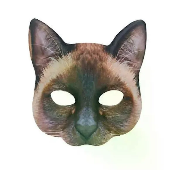 Kattemaske Halloween Halvt Ansigt Naturtro Kattemaske Fest Spille Kostume Rekvisitter Dyrefestmaske Unisex Cosplay Festrekvisitter D A4