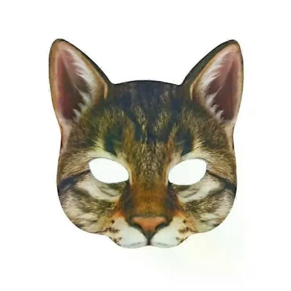 Kattemaske Halloween Halvt Ansigt Naturtro Kattemaske Fest Spille Kostume Rekvisitter Dyrefestmaske Unisex Cosplay Festrekvisitter D A4