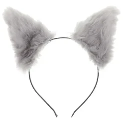 Katteører Kvinder Furry Hårbøjle Hårtilbehør til Kostumefester Karneval Grå 1 pakke [DB] Grey Size 5