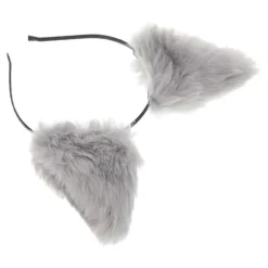 Katteører Kvinder Furry Hårbøjle Hårtilbehør til Kostumefester Karneval Grå 1 pakke [DB] Grey Size 5