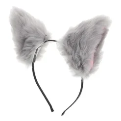 Katteører Kvinder Furry Hårbøjle Hårtilbehør til Kostumefester Karneval Grå 1 pakke [DB] Grey Size 5