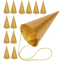 Kegle Fødselsdagshatte Sjove Børn Fest Krone Glitter Party Hat Dekoration Forsyninger Gylden