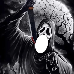 keland Scary Ghostface Mask Scream Mask Creepy Halloween Cosplay Prop
