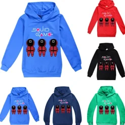 Kids Squid Game Casual Langærmede hætteoverdele Kostume Cosplay 120 cm navy blue 170cm