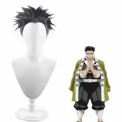 Kimetsu No Yaiba Stone Pillar Gyomei Himejima Cosplay Paryk Syntetisk