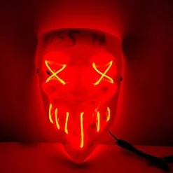 Kiss me Glødende Maske Maskerade Koldt Lys LED Maske Halloween Horror Rekvisitter