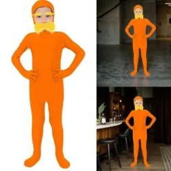[KK] 3 stk. mandarin kostume tilbehør Verdens Bogdag outfits Falsk overskæg skæg og gule øjenbryn Åben ansigt Bodysuit Adult 170CM