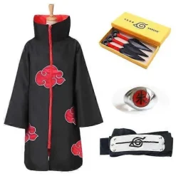 [KK] Akatsuki Uchiha Itachi Cosplay Kostume Halloween Fest Kostumer Barn Voksen Kappe L