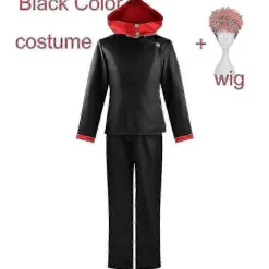 [KK] Anime Itadori Yuji Cosplay Kostume Jujutsu Kaisen Yuji Itadori Kostume Paryk Fest Halloween Toppe Bukser XXL Black Costume Wig