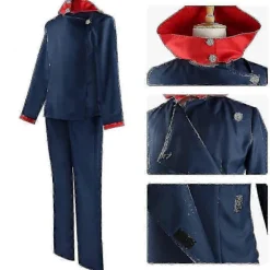 [KK] Anime Itadori Yuji Cosplay Kostume Jujutsu Kaisen Yuji Itadori Kostume Paryk Fest Halloween Toppe Bukser XXL Black Costume Wig