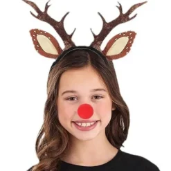 [KK] Julehjorteøre-hårbånd kompatibelt med kvinder piger Halloween hjorteudklædningstilbehør Hjorte-hårbånd Hjortehale Hjortenæse Spotted Antlers ThrA | Fyndiq