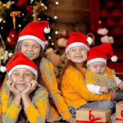 [KK] Julehue 12-pak Plys Nissehuer til Julekostume Julefestartikler Julefestgaver Voksen Cosplay Tilbehør - JV