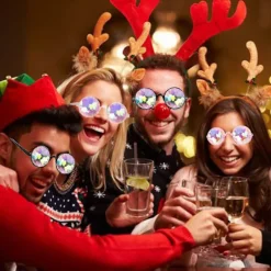 [KK] Kalejdoskop solbriller 4-pak, krystallinser flerfarvede polygonale prismer, kalejdoskopbriller kompatible med julefest, selfie