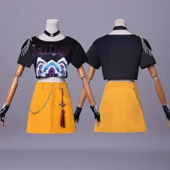 [KK] K-POP Demon Hunter Girl Group Cosplay Kostume Lumi Mira Zoe Kpop Idol Performance Outfit Cardanhuang Stof one Size