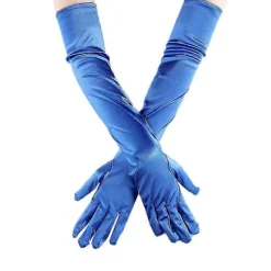 [KK] Satin Aftenhandsker Kompatible med Kvinder - Ideelle Kompatible med Dans, Brude og Sceneoptrædener Royal Blue