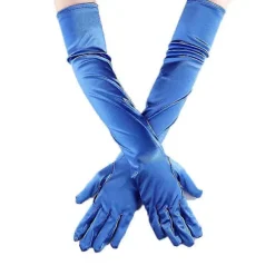 [KK] Satin Aftenhandsker Kompatible med Kvinder - Ideelle Kompatible med Dans, Brude og Sceneoptrædener Royal Blue