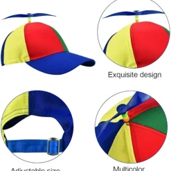 Klassisk Propel Kasket Farverig Sjov Hat Propel Baseball Kasketter Sjov Dragonfly Anti-propel Kasket til Børn/Voksne (57-61cm)