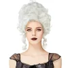 Klassisk 1700-tals Barok Marie Antoinette Paryk Dame Voksen Halloween Cosplay Tilbehør Sølv-FS-