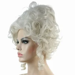 Klassisk 1700-tals Barok Marie Antoinette Paryk Dame Voksen Halloween Cosplay Tilbehør Sølv-FS-