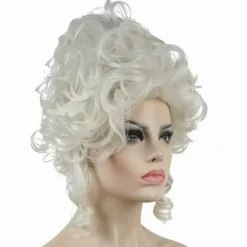 Klassisk 1700-tals Barok Marie Antoinette Paryk Dame Voksen Halloween Cosplay Tilbehør Sølv-FS-