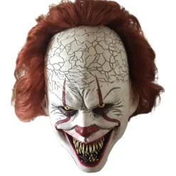 Klovnmaske i Latex - Gyser Cosplay Rekvisit Halloween Voksen