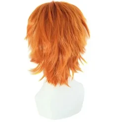 Kort orange paryk til mænd, udklædning, almægtig kostume, cosplay-parykker[CO]