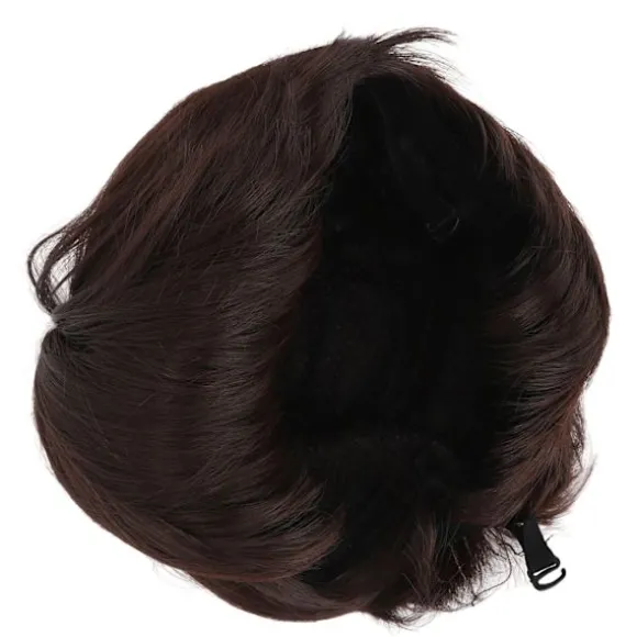 Kort paryk til mænd Moderigtig fluffy mørkebrun syntetisk paryk til Cosplay Halloween kostumefest, CJY 0.1