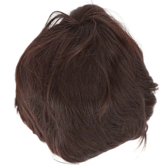 Kort paryk til mænd Moderigtig fluffy mørkebrun syntetisk paryk til Cosplay Halloween kostumefest, CJY 0.1