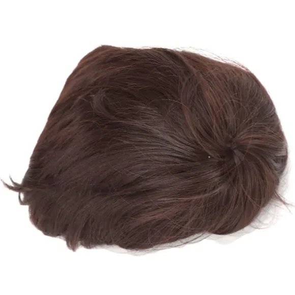 Kort paryk til mænd Moderigtig fluffy mørkebrun syntetisk paryk til Cosplay Halloween kostumefest, CJY 0.1