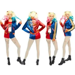 Kostume - AMSCAN - Harley Quinn Suicide - Komfortabel - Tro mod detaljer - Til voksen kvinde Röd jag