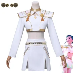 K-Pop Demon Hunter Cosplay Kostume | Zoe Hvidt Outfit Komplet Sæt *Zoe Paryk* One size Zoe Wig One size