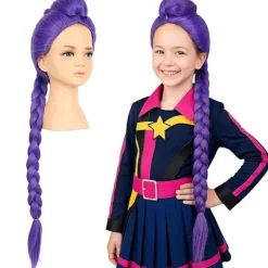 K-Pop Demon Hunters Kostume Sten Paryk Mira Zoe Realistisk Anime Cosplay Lilla Sten_yux Purple Rumi