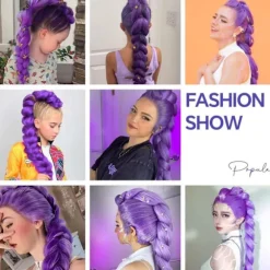 K-Pop Demon Hunters Kostume Sten Paryk Mira Zoe Realistisk Anime Cosplay Lilla Sten Purple Rumi