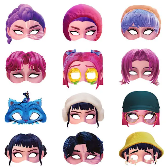 Kpop! Dæmonjæger - Maske - Maskerade - Festdekorationer - 12-dele sæt