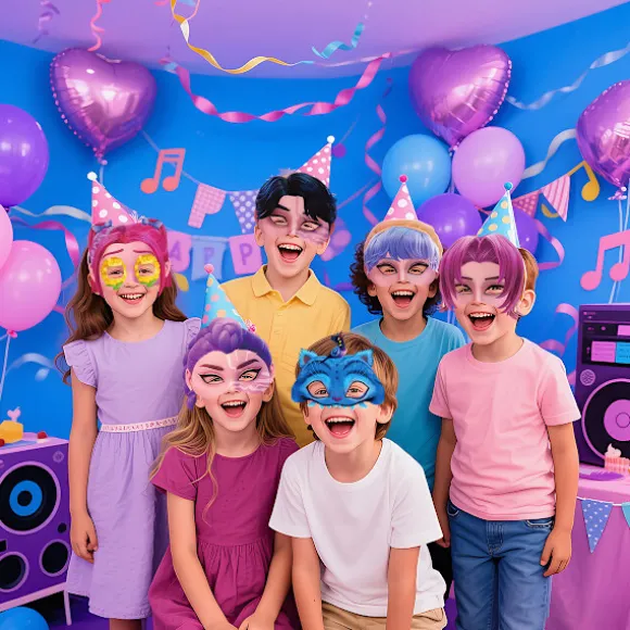 Kpop! Dæmonjæger - Maske - Maskerade - Festdekorationer - 12-dele sæt