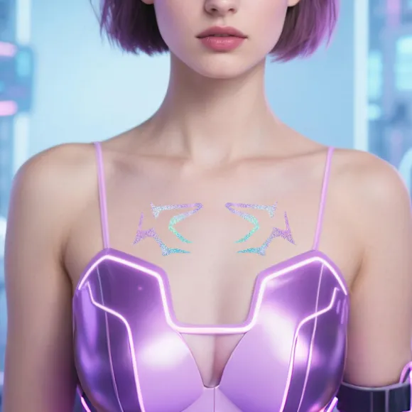 Kpop Tattoo Klistermærke, Cosplay Makeup Ansigtsklistermærke rumi