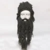 Kreativ original barbar strik skæg hat paryk hue sjov K