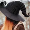 Kreativ Stor Rynket Halloween Heksehat Skrå Heksehat Cosplay Party Pro