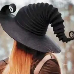 Kreativ Stor Rynket Halloween Heksehat Skrå Heksehat Cosplay Party Pro