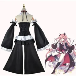 Krul Tepes Cosplay Kostume Anime Seraph of The End Owari No Seraph Krul Tepes Cosplay Paryk Heks Vampyr Kjole Halloween Tøj S S S Only Wig