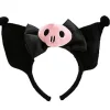 Kuromi hårklip øre pandebånd, plysj pandebånd Anime Cosplay hovedbeklædning tilbehør til piger sort