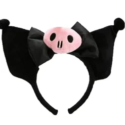Kuromi hårklip øre pandebånd, plysj pandebånd Anime Cosplay hovedbeklædning tilbehør til piger sort