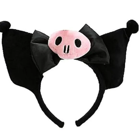 Kuromi Hårnål Ører Hovedbøjle, Plys Hovedbøjle Anime Cosplay Hovedbeklædning Tilbehør til Piger Sort QD