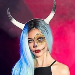Kvæg Hårbøjler Festlige Fotorekvisitter Halloween Horn Hårbøjler Party Hovedbeklædning Sjove Hårbøjler til Musikfestivaler Rød Red