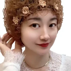 Kvinde Blonder Hovedbeklædning Stilfuld Elegant 5 Blomster Åndbar Letvægts Kvinde Blonder Hovedbeklædning Hat til Fest Daglig Lys Kaffe Hat 5 Blomster | Fyndiq