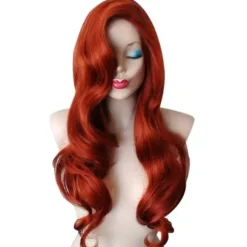 Kvinder Cosplay Jessica Rabbit Lang Bølget Krøllet Paryk