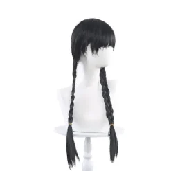Kvinders Wednesday Addams Deluxe Kostume Sæt Nevermore Uniform Outfit Parykker M Only Wigs