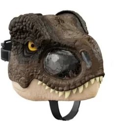 KZQ-Jurassic World Dinosaur Cosplay Maske Med Bevægelig Mund Brown