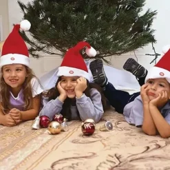 KZQ-Syngende og dansende julemandshat, nyhedshat, musikalsk bevægende sjov gave, JUL, 100% ny