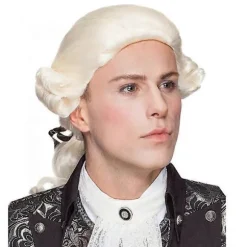 Lang Bølget Beige Paryk Washington Halloween Kostume Cosplay Paryk